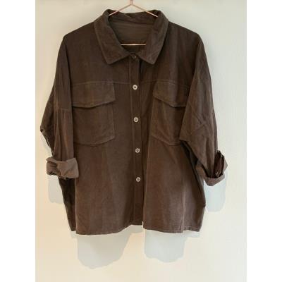 Three M, Baby Velvet Shirt, Fløjl, Brun
